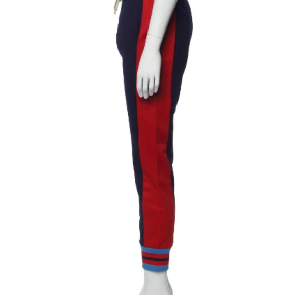Gucci Navy Pull-on Track Pants Small Elastic Waist Drawstring Striped Joggers - Picture 13 of 13